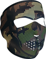 ZAN HEADGEAR Neoprene Full-Face Mask - Digi Woodland Camo Skull WNFM593