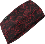 ZAN HEADGEAR SportFlex? Headband - Black and Red Roses HBL206