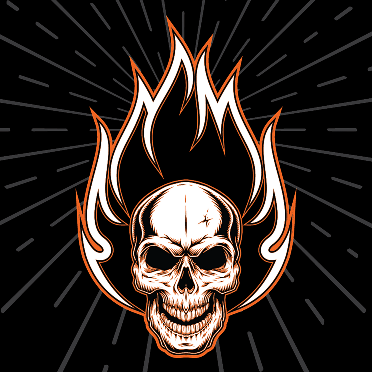 ZAN HEADGEAR Flydanna? Head Wrap - Flaming Skull Z312