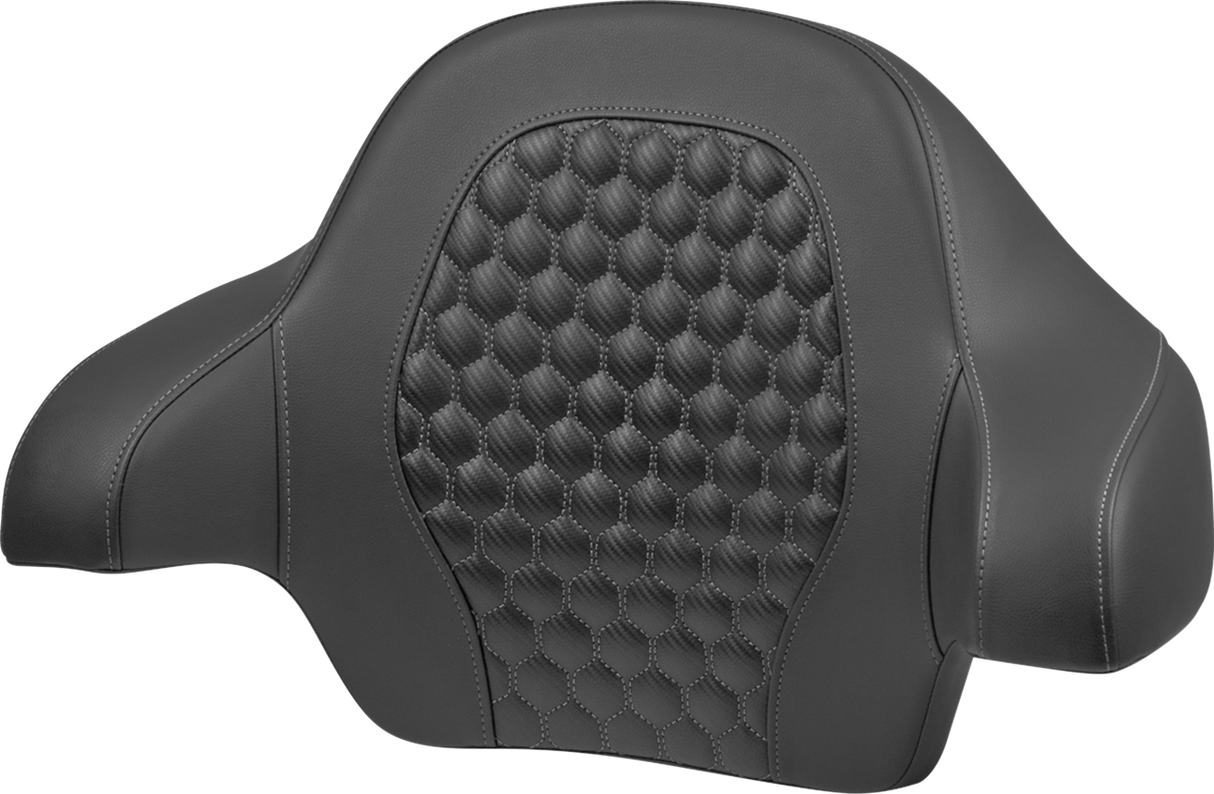 SADDLEMEN Tour Pack Backrest Pad - Honeycomb - Gray Stitching - FLH/FLT '14-'24 814-07-15102