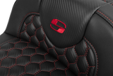 SADDLEMEN Roadsofa* Extended Reach Seat - with Backrest - Honeycomb - Red Stitch - FLTR/FLHX '23-'24 823-07-190B4