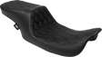 DRAG SPECIALTIES SEATS Predator 2-Up Seat - Vinyl - Double Diamond - Black Stitching- w/o Backrest - FL '97-'07 4695B