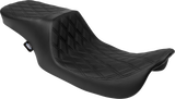 DRAG SPECIALTIES SEATS Predator 2-Up Seat - Vinyl - Double Diamond - Black Stitching- w/o Backrest - FL '97-'07 4695B