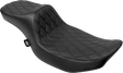 DRAG SPECIALTIES SEATS Extended Reach Predator III Seat - Double Diamond - Black Stitching - Vinyl - FLH/FLT '23-'24 4705B
