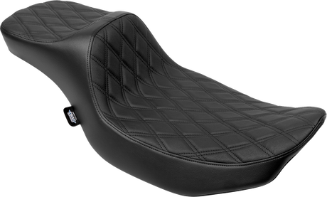 DRAG SPECIALTIES SEATS Extended Reach Predator III Seat - Double Diamond - Black Stitching - Vinyl - FLH/FLT '23-'24 4705B