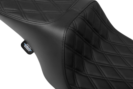 DRAG SPECIALTIES SEATS Predator 2-Up Seat - Vinyl - Double Diamond - Black Stitching- w/o Backrest - FL '97-'07 4695B