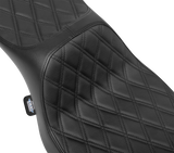 DRAG SPECIALTIES SEATS Extended Reach Predator III Seat - Double Diamond - Black Stitching - Vinyl - FLH/FLT '23-'24 4705B