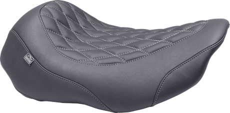 MUSTANG Wide Tripper* Seat - Solo - Gun Metal Stitching - FLT/FLH '23-'25 88503GM