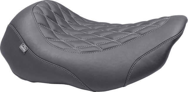 MUSTANG Wide Tripper* Seat - Solo - Gun Metal Stitching - FLT/FLH '23-'25 88503GM