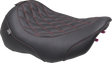 MUSTANG Wide Tripper* Seat - Solo - Dark Brown/Dark Cherry Stitching - FLT/FLH '23-'25 89503DC