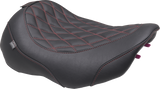 MUSTANG Wide Tripper* Seat - Solo - Dark Brown/Dark Cherry Stitching - FLT/FLH '23-'25 89503DC