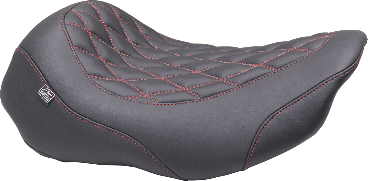 MUSTANG Wide Tripper* Seat - Solo - Dark Cherry Stitching - FLT/FLH '23-'25 88503DC