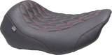 MUSTANG Wide Tripper* Seat - Solo - Dark Cherry Stitching - FLT/FLH '23-'25 88503DC