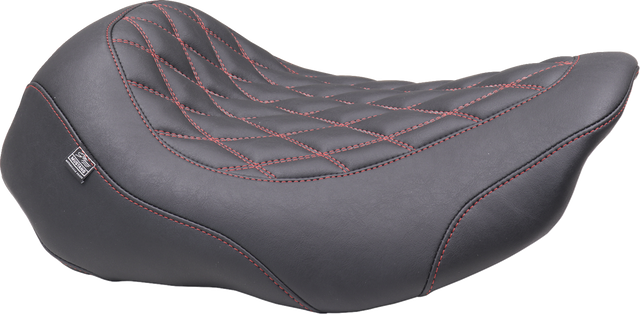 MUSTANG Wide Tripper* Seat - Solo - Dark Cherry Stitching - FLT/FLH '23-'25 88503DC