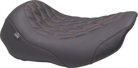 MUSTANG Wide Tripper* Seat - Solo - Mandarin Orange Stitching - FLT/FLH '23-'25 88503MO