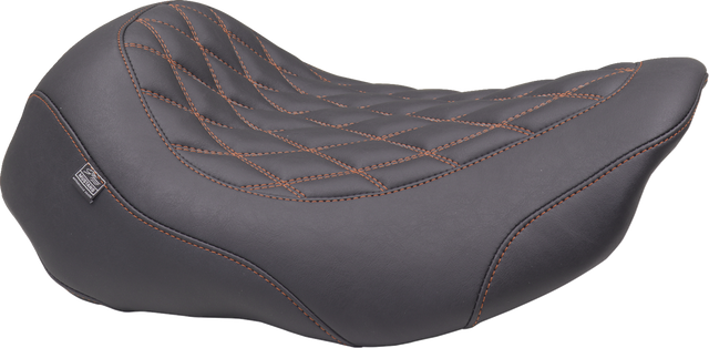 MUSTANG Wide Tripper* Seat - Solo - Mandarin Orange Stitching - FLT/FLH '23-'25 88503MO