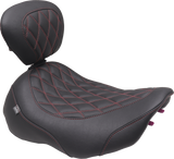 MUSTANG Wide Tripper* Seat - Solo - Dark Brown/Dark Cherry Stitching - FLT/FLH '23-'25 89503DC