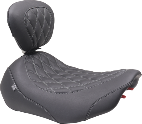 MUSTANG Wide Tripper* Seat - Solo - Dark Brown/Gun Metal Stitching - FLT/FLH '23-'25 89503GM