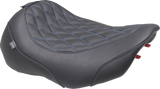 MUSTANG Wide Tripper* Seat - Solo - Dark Brown/Sky Blue Stitching - FLT/FLH '23-'25 89503SB