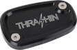 THRASHIN SUPPLY CO. Brake Reservoir Cap - Rear - Black - Twice Cut - '18+ Softail TSC-3177-4