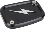 THRASHIN SUPPLY CO. Master Cylinder Cover - Brake - Front - Black/Twice-Cut TSC-3176-4