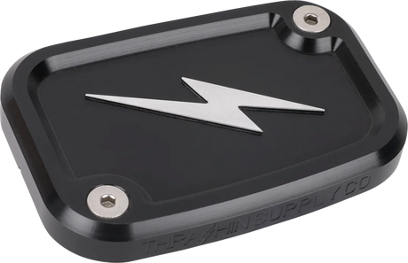 THRASHIN SUPPLY CO. Master Cylinder Cover - Brake - Front - Black/Twice-Cut TSC-3176-4