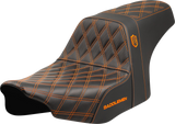 SADDLEMEN Pro Series SDC Performance Seat - Orange Stitching - w/o Backrest - FLT/FLH '23-'24 SC82307D3