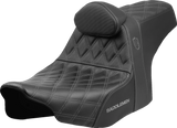 SADDLEMEN Pro Series SDC Performance Seat - Gray Stitching - w/ Backrest - FLT/FLH '23-'24 SC82307DB2