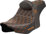 SADDLEMEN Pro Series SDC Performance Seat - Orange Stitching - w/ Backrest - FLT/FLH '23-'24 SC82307DB3