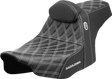 SADDLEMEN Pro Series SDC Performance Seat - White Stitching - w/ Backrest - FLT/FLH '23-'24 SC82307DB6
