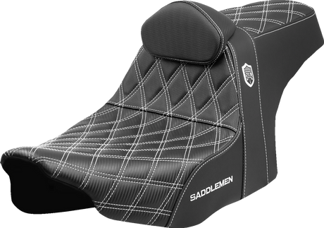 SADDLEMEN Pro Series SDC Performance Seat - White Stitching - w/ Backrest - FLT/FLH '23-'24 SC82307DB6
