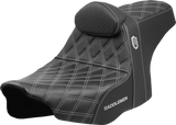 SADDLEMEN Pro Series SDC Performance Seat - Silver Stitching - w/ Backrest - FLT/FLH '23-'24 SC82307DB5