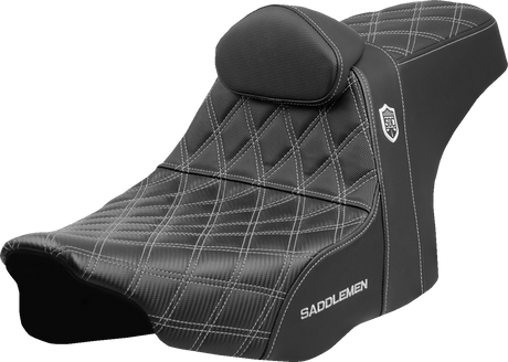 SADDLEMEN Pro Series SDC Performance Seat - Silver Stitching - w/ Backrest - FLT/FLH '23-'24 SC82307DB5
