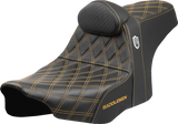 SADDLEMEN Pro Series SDC Performance Seat - Gold Stitching - w/ Backrest - FLT/FLH '23-'24 SC82307DB7