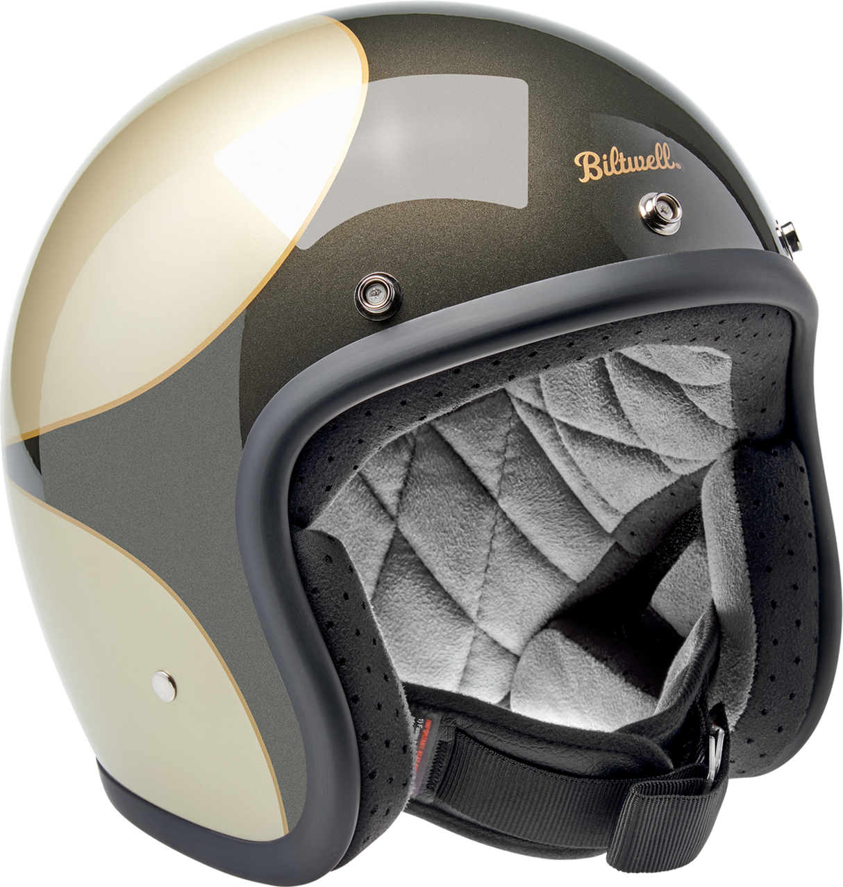 BILTWELL Bonanza Helmet - Scallop - Metallic Charcoal/Champagne - Large 1001-589-204