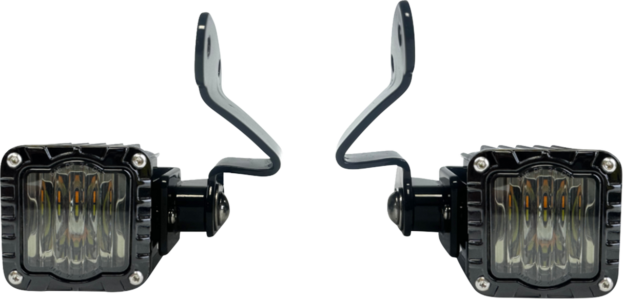 CUSTOM DYNAMICS Front Turn Signals - Shark Demon? - LED - Amber/White - Smoke SD-23RG-FT-AW?