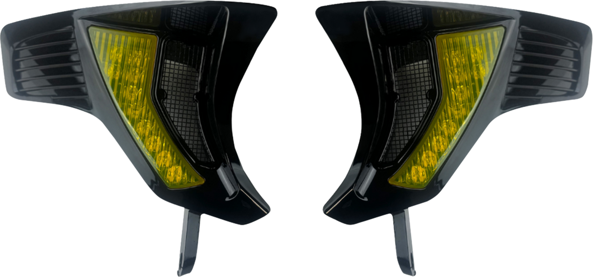 CUSTOM DYNAMICS Shark Demon? Turn Signal Vents - Yellow Lens SD-RG23-VTS-AB
