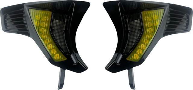 CUSTOM DYNAMICS Shark Demon? Turn Signal Vents - Yellow Lens SD-RG23-VTS-AB