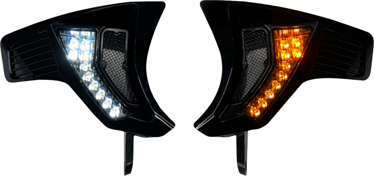 CUSTOM DYNAMICS Shark Demon? Turn Signal Vents - Smoke Lens SD-RG23-VTS-AW