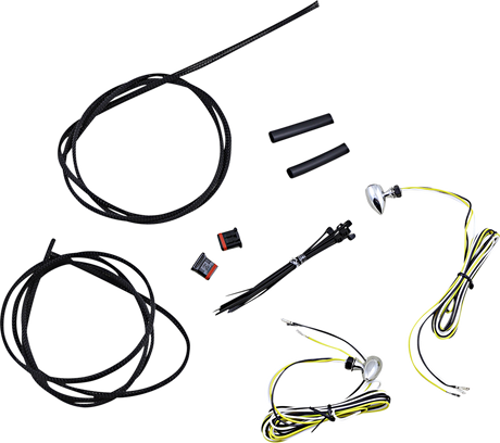 CUSTOM DYNAMICS Micro Turn Signals - Dual - Amber/White - Chrome CD-MICRO-AW2-C