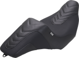 MUSTANG Signature Series Squareback™ Seat - Gripper Vinyl - Chevron - Gunmetal Stitch - FLH/FLT '23-'25 76324GM