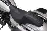 MUSTANG Signature Series Squareback™ Seat - Gripper Vinyl - Chevron - Gunmetal Stitch - FLH/FLT '23-'25 76324GM