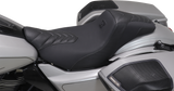 MUSTANG Signature Series Squareback™ Seat - Gripper Vinyl - Chevron - Gunmetal Stitch - FLH/FLT '23-'25 76324GM