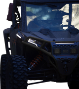 RAVEK Front Bumper/Skid Plate with White Lights - Black - RZR XP 1000 64-317BKL