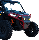 RAVEK Front Bumper/Skid Plate with Amber Lights - Red - RZR XP 1000 64-317RDLA