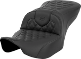 SADDLEMEN Heated Roadsofa* Seat - Lattice Stitch - w/o Backrest - FLT/FLH '23-'24 823-07-182A0