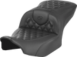SADDLEMEN Heated Roadsofa* Seat - Carbon Fiber - Lattice Stitch - w/o Backrest - FLT/FLH '23-'24 823-07-206A0