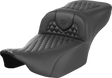 SADDLEMEN Heated RoadSofa* Seat - Extended Reach - Honeycomb Stitch - w/o Backrest - FLT/FLH *23-*24 823-07-190A0