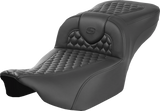 SADDLEMEN Heated RoadSofa* Seat - Extended Reach - Honeycomb Stitch - w/o Backrest - FLT/FLH *23-*24 823-07-190A0
