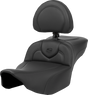 SADDLEMEN Heated RoadSofa* Seat - Extended Reach - Smooth - w/ Backrest - FLT/FLH *23-*24 823-07-188C0